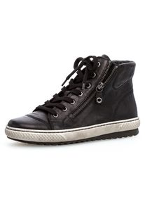 Gabor Damen Schnürboots, Gr. 35, schwarz, Leder, sportlich, Schuhe, mit Außen- und Innenreißverschluss