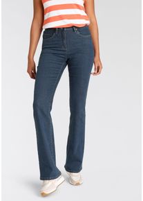 Arizona Damen Bootcut-Jeans, blau, Basic, Gr. 17, clean, Denim/Jeans, Obermaterial: 98% Baumwolle, 2% Elasthan, Jeans, hohe Leibhöhe