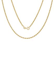 Firetti Damen Goldkette "Schmuck Geschenk Gold 375 Halsschmuck Halskette Goldkette Kordelkette", 45, Gelbgold 375, B: 2,1mm, gold, Gelbgold 375,