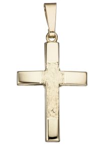 Jobo Damen Kreuz-Anhänger "Anhänger Kreuz", Gelbgold 585, gelb, Gelbgold 585, Schmuckanhänger, 585 Gold