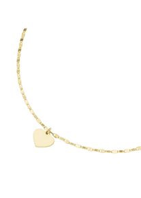 Smart Jewel Damen Kette mit Anhänger "Herz-Anhänger an Fantasiekette, Silber 925", 45cm, Silber 925 (Sterlingsilber), gold, Silber 925