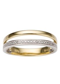 Firetti Damen Fingerring "Schmuck Geschenk Gold 333 Damenring Goldring", 16, 0,08 ct P2 = erkennbare Einschlüsse, Gelbgold 333-Weißgold