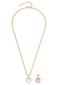 Leonardo Damen Kette mit Anhänger "Halskette Carli Valentin's Special Herz, 023377, 023378", Edelstahl, L: 50cm B: 1mm, rosa, Edelstahl, B:1mm,