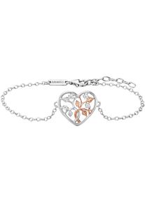 JULIE JULSEN Damen Armband "925/- Sterling Silber teils rosé vergoldet Zirkonia", 19cm, Silber 925 (Sterlingsilber), weiß, Silber 925