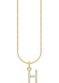 Thomas Sabo Damen Kette mit Anhänger "Buchstabe, KE2240 - KE2265-051-14-L45V, KE2240 - KE2265-414-14-L45V", 45, H, Silber 925 (Sterlingsilber), gold,