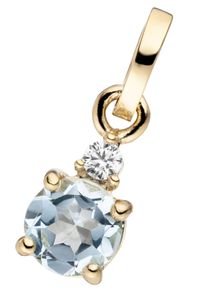 Jobo Damen Ketten-Anhänger "Anhänger mit Blautopas und Zirkonia", Gelbgold 333, blau, Gelbgold 333, Schmuckanhänger, 333 Gold