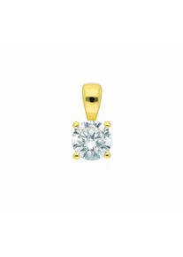 Adelia´s ADELIA ́S Damen Ketten-Anhänger "Damen Silberschmuck 925 Silber Anhänger mit Zirkonia Ø 5 mm", mit Zirkonia, Silber 925 (Sterlingsilber), gold, Silber
