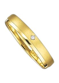 Firetti Trauring "Schmuck Geschenk Gold 375 Hochzeit Ehering Trauring "LIEBE"", 17, 0,01 ct SI = kleine Einschlüsse mit Brillant, Gelbgold 375,