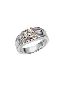 Vivance Damen Fingerring "Silber 925 zweifarbig Zirkonia", 060 (19,1), Silber 925 (Sterlingsilber), bunt, Silber 925 (Sterlingsilber), Fingerringe
