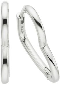 Damen Paar Creolen "Schmuck Geschenk Ohrschmuck Ohrringe Herzform", Silber 925 (Sterlingsilber), silber, ANISTON JEWELRY & WATCHES, Silber 925