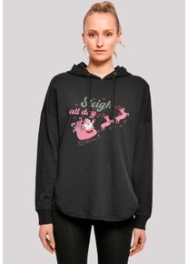 F4NT4STIC Damen Kapuzenpullover "Sleigh all day Santas Reindeers", schwarz, casual, Gr. S, Obermaterial: 100% Baumwolle, Pullover, Premium Qualität,