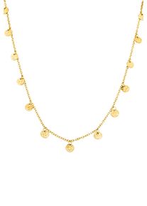 PURELEI Damen Kette mit Anhänger "Schmuck Geschenk Malihini, runder Strukturanhänger, Necklace-Malihini", Edelstahl, L: 40cm, gold, Edelstahl,