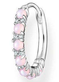 Thomas Sabo Damen Single-Creole "Rosa Steine, CR664-166-7", Silber 925 (Sterlingsilber), silber, Silber 925 (Sterlingsilber), Ohrringe, mit