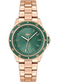 Lacoste Damen Quarzuhr "SANTORINI", rosa, Armbanduhren, Armbanduhr, Damenuhr, Mineralglas, analog, Edelstahlarmband