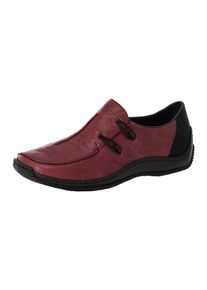 Rieker Damen Slipper, Gr. 40, schwarz, Leder, Nubuklederimitat, sportlich, Schuhe, Freizeitschuh, Komfortschuh mit strukturiertem Obermaterial