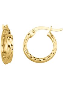 Firetti Damen Paar Creolen "Schmuck Geschenk Gold 375 Ohrschmuck Ohrringe Struktur", Gelbgold 375, gold, Gelbgold 375, Ohrringe