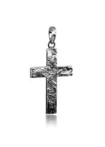 Kuzzoi Herren Ketten-Anhänger "Herren Kreuz Matt Gehämmert 925 Silber", OneSize, ohne Stein, Silber 925 (Sterlingsilber), schwarz, Silber 925
