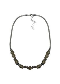 Steuer Damen Collierkettchen "Meshkette silberfarben Rauchquarz", 58cm, Metall, L: 58cm, braun, Metall, Halsketten