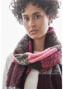 Street One Damen Schal, braun, casual, kariert, Stoff, 100% Polyester, Modetücher, mit Fransenkante