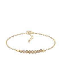 Elli Damen Armband "Elli Armband Labradorit Edelstein Kugeln 925 Silber vergoldet", 16cm,mit Steinen, Silber 925 (Sterlingsilber), gold, Silber 925