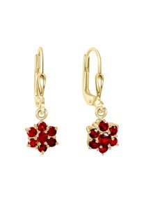 Vivance Damen Paar Ohrhänger "333/- Gelbgold mit Granat", ONE-SIZE, Gold, gelb, Gold, Ohrringe