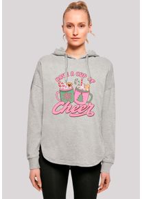 F4NT4STIC Damen Kapuzenpullover "Have a Cup of Cheer Weihnachten", grau, casual, Gr. S, Obermaterial: 100% Baumwolle, Pullover, Premium Qualität,