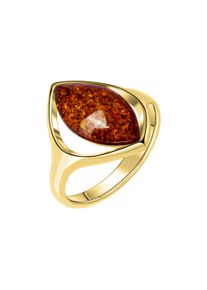 Vivance Damen Fingerring "925/- Sterling Silber vergoldet mit Bernstein", 056 (17,8), Silber 925 (Sterlingsilber), gelb, Silber 925 (Sterlingsilber),