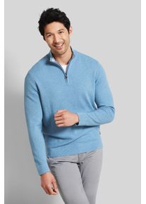 Bugatti Herren Troyer, blau, casual, Gr. L, unifarben, Sweatware, 100% Baumwolle, Pullover, mit Waffelstruktur