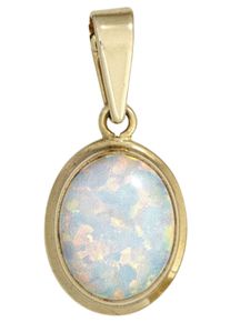 Jobo Damen Ketten-Anhänger "Anhänger oval", Gelbgold 333, gold, Gelbgold 333, Schmuckanhänger, 333 Gold mit synthetischem Opal