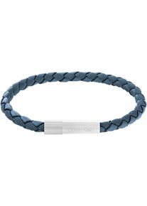 Calvin Klein Herren Armband "VELOCITY, 35100025, 35100026", Edelstahl-Leder, blau, Edelstahl, Leder, Armbänder
