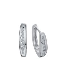 Vivance Damen Paar Creolen "925 Silber rhodiniert", ONE-SIZE, Silber 925 (Sterlingsilber), silber, Silber 925 (Sterlingsilber), Ohrringe
