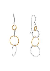 Vivance Damen Paar Ohrhänger "925-Sterling Silber rhodiniert teilweise vergoldet", ONE-SIZE, Silber 925 (Sterlingsilber), gelb, Silber 925