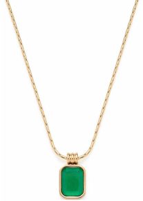 Leonardo Damen Kette mit Anhänger "Halskette Susa, 023208", Edelstahl, L: 47cm B: 1mm, grün, Edelstahl, B:1mm, Halsketten, mit Kristallglas