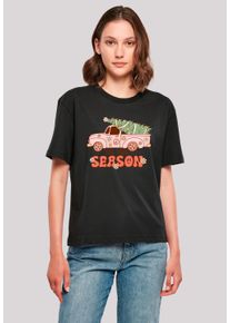 F4NT4STIC Damen T-Shirt "Tis The Season Weihnachten Drivin Home", schwarz, casual, Gr. XS, Obermaterial: 100% Baumwolle, Shirts, Premium Qualität,