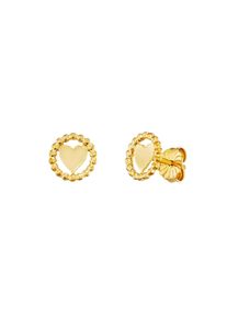 JULIE JULSEN Damen Paar Ohrstecker "925/- Sterling Silber vergoldet Herz", ONE-SIZE, Silber 925 (Sterlingsilber), gelb, Silber 925 (Sterlingsilber),