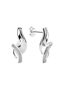 ZEEme Damen Paar Ohrstecker "925/- Sterling Silber rhodiniert Zirkonia", ONE-SIZE, Silber 925 (Sterlingsilber), weiß, Silber 925 (Sterlingsilber),