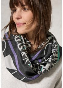Cecil Damen Loop, schwarz, casual, gemustert, Stoff, 70% Polyester, 30% Viskose, Modetücher, mit grafischem Muster