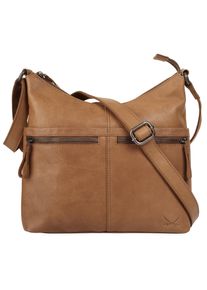 Sansibar Damen Umhängetasche, braun, Leder, unifarben, leicht glänzend, Taschen, echt Leder