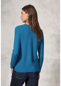 Cecil Damen Strickpullover, blau, casual, Gr. XXL, unifarben, Web, 37% Baumwolle, 34% Polyacryl, 26% Polyester, 3% Elasthan, Pullover, mit