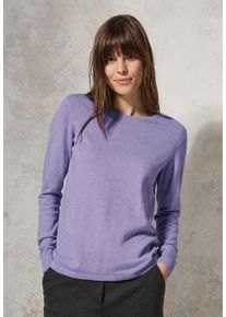 Cecil Damen Strickpullover, lila, casual, Gr. XXL, unifarben, Web, Stoff, 60% Baumwolle, 40% Viskose, Pullover, mit Rundhalsausschnitt