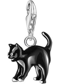 Thomas Sabo Damen Charm-Einhänger "Schwarze Katze, 0701-007-11", silber, Silber 925 (Sterlingsilber), Charms