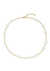 Firetti Damen Perlenkette "Schmuck Geschenk Halsschmuck Halskette Perle", Silber 925 (Sterlingsilber)-Perlen, L: 50cm, gold, Silber 925