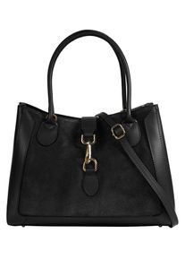 Samantha Look Damen Shopper, schwarz, Leder, clean, Taschen, echt Leder, Made in Italy