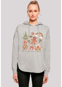 F4NT4STIC Damen Kapuzenpullover "Weihnachten Vibes Cozy Cute Winter", grau, casual, Gr. XL, Obermaterial: 100% Baumwolle, Pullover, Premium Qualität,
