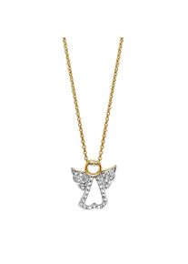 JULIE JULSEN Damen Kette mit Anhänger "925/- Sterling Silber vergoldet mit Anhänger Engel", 42cm, Silber 925 (Sterlingsilber), L: 42cm, gelb, Silber