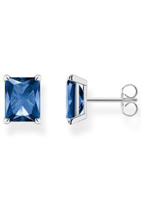 Thomas Sabo Damen Paar Ohrstecker "blauer oder weißer Stein, H2201-009-1,-051-14,-414-14,-1-699-1", Silber 925 (Sterlingsilber), bunt, Silber 925