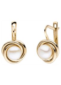 Jobo Damen Perlenohrringe, Gelbgold 333-Perlen, gold, Gelbgold 333, Perlen, Ohrringe, 333 Gold mit Süßwasser-Zuchtperlen