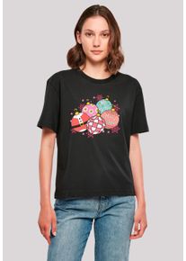 F4NT4STIC Damen T-Shirt "Pink Cute Weihnachten Tree Balls", schwarz, casual, Gr. L, Obermaterial: 100% Baumwolle, Shirts, Premium Qualität,