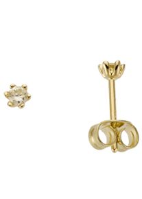 Firetti Damen Paar Ohrstecker "Schmuck Geschenk Gold 750 Ohrschmuck Solitär", 0,15 ct LR = lupenrein, Gelbgold 585-Diamanten, gold, Gelbgold 585,
