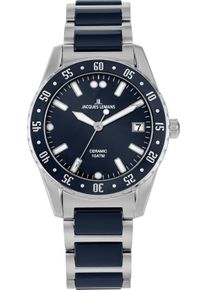 Jacques Lemans Damen Keramikuhr "Liverpool, 42-12B", blau, Armbanduhren, Quarzuhr, Armbanduhr, Damenuhr, Datum, Edelstahlarmband,Keramik